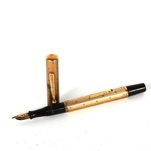 1284 - Watermans Ideal 9ct gold-cased fountain pen, hallmarks London 1929