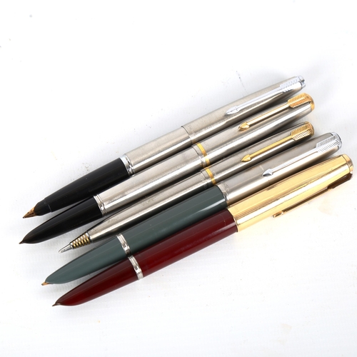 1285 - A Parker 51 fountain pen and ballpoint pen set, and 3 other Parker pens, all boxed (6)