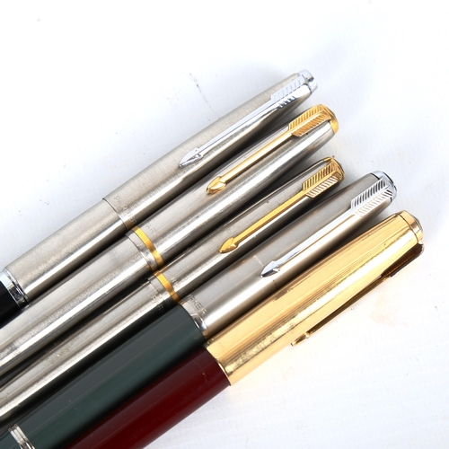 1285 - A Parker 51 fountain pen and ballpoint pen set, and 3 other Parker pens, all boxed (6)