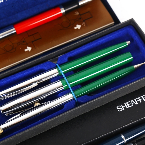 1288 - Sheaffer 3-pen set, a Sheaffer fountain pen, and 4 other pens