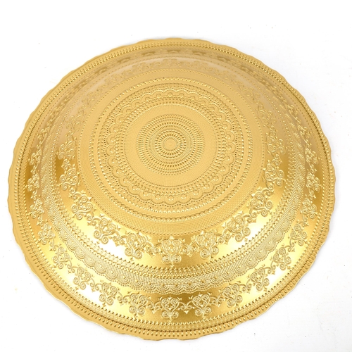 1325 - A Continental ceramic table centre bowl, with gilded decoration, diameter 40cm