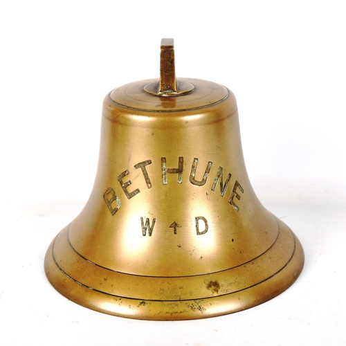 1340 - A bronze War Department bell, inscribed Bethune, height 17cm, diameter 20cm