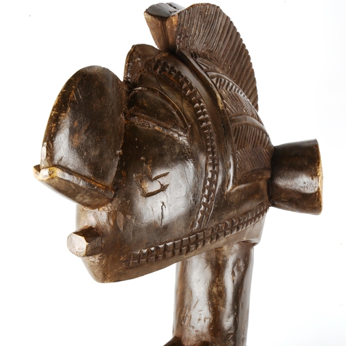 1365 - An African Baga carved wood shoulder mask, height 89cm