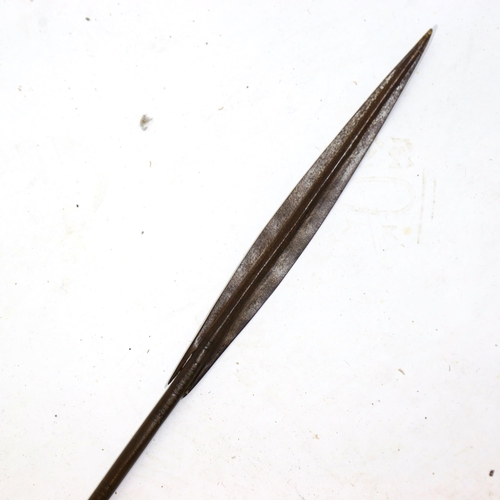 1367 - An African all steel double-ended Tribal spear, length 202cm