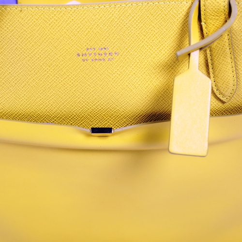 1385 - SMYTHSON OF BOND STREET - a bright yellow shoulder bag, length approx 36cm, height approx 29cm, with... 