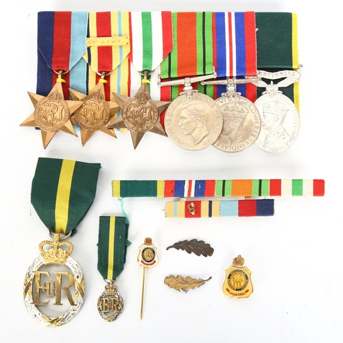 1405 - A group of 6 Second World War Service medals, including the Africa Star with Eighth Army bar, togeth... 