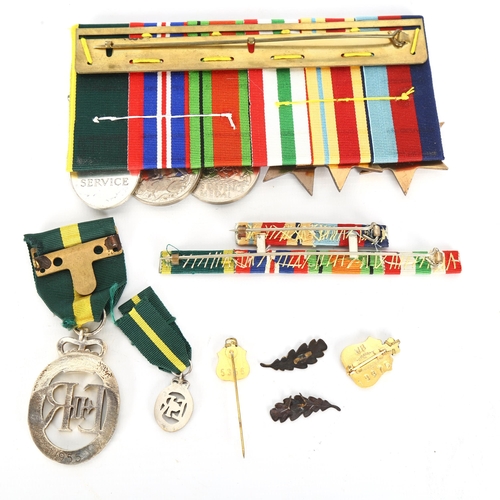 1405 - A group of 6 Second World War Service medals, including the Africa Star with Eighth Army bar, togeth... 