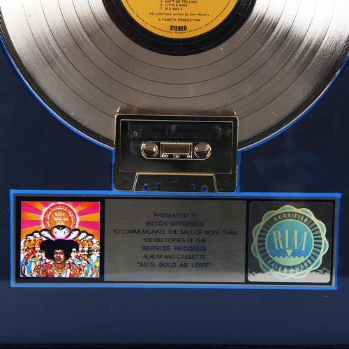 1440 - Jimi Hendrix Experience gold disc presented to Mitch Mitchell to commemorate the sale of more than 5... 