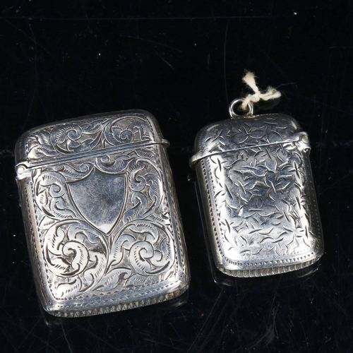 758 - 2 silver Vesta cases, largest length 4cm (2)