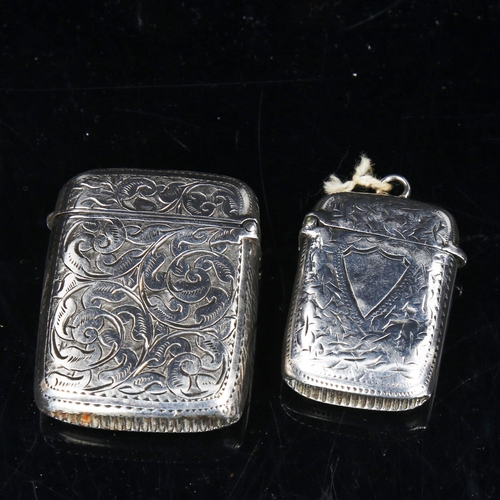 758 - 2 silver Vesta cases, largest length 4cm (2)