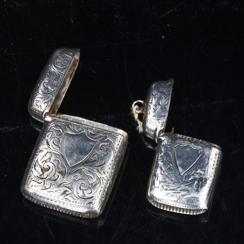 758 - 2 silver Vesta cases, largest length 4cm (2)