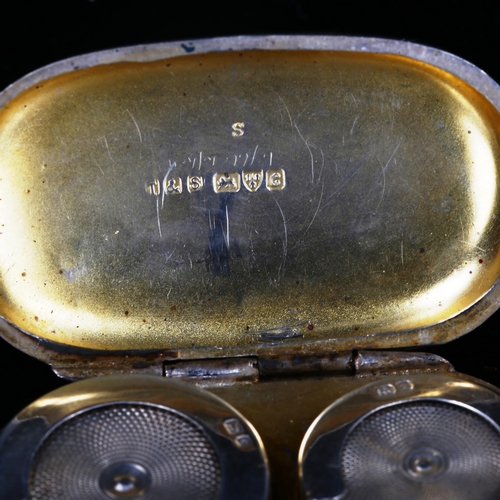 763 - An Edwardian silver sovereign and half sovereign case, plain oval form, by E J Trevitt & Sons Ltd, h... 