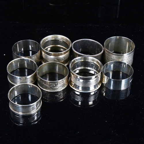 783 - A group of silver napkin rings, 4.6oz total