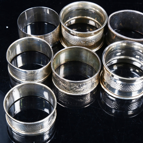 783 - A group of silver napkin rings, 4.6oz total