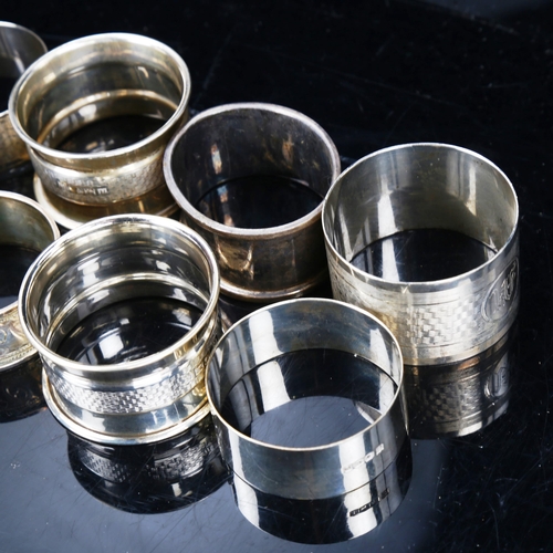 783 - A group of silver napkin rings, 4.6oz total