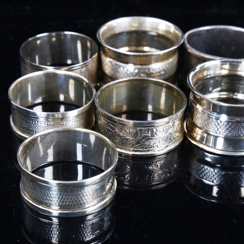 783 - A group of silver napkin rings, 4.6oz total