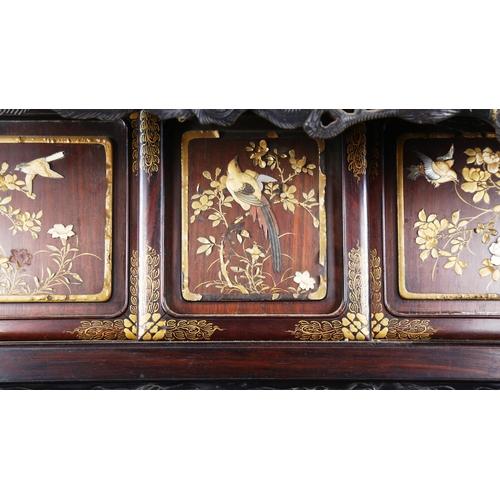 1150 - A superb quality Japanese Shibayama cabinet, Meiji Period circa late 19th century, the carved and pi... 