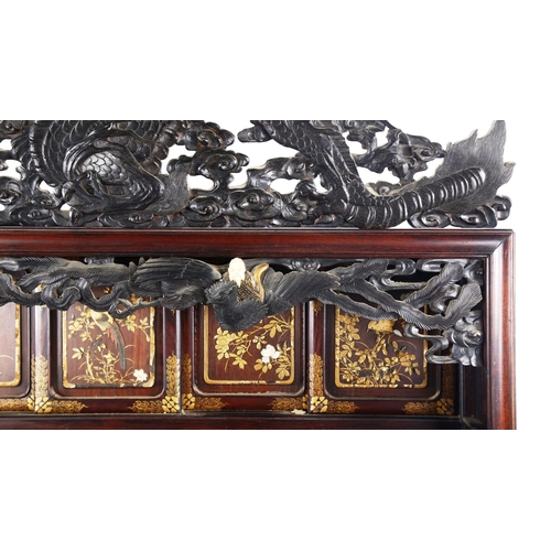 1150 - A superb quality Japanese Shibayama cabinet, Meiji Period circa late 19th century, the carved and pi... 