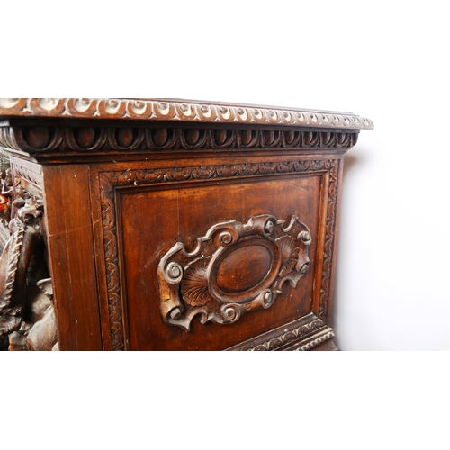 1239 - An impressive 19th century walnut Neo-Classical design break-front side cabinet, having a central fa... 