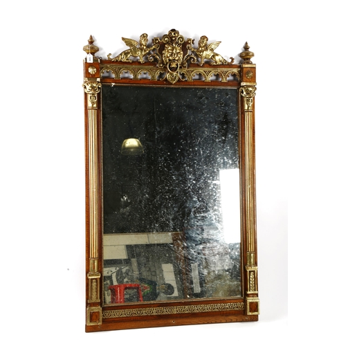 1250 - An ornate 19th century gilt-gesso framed pier glass mirror, with Classical design griffon and lion m... 