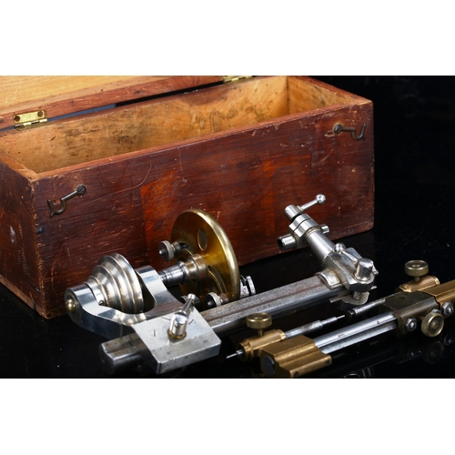 79O - A German watchmaker's lathe, by Lorch, Schmidt & Co, and another smaller lathe marked WW, largest le... 