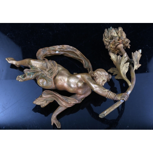 1122 - A late 19th century gilt bronze, classical figure, wall sconce/light, height 30cm