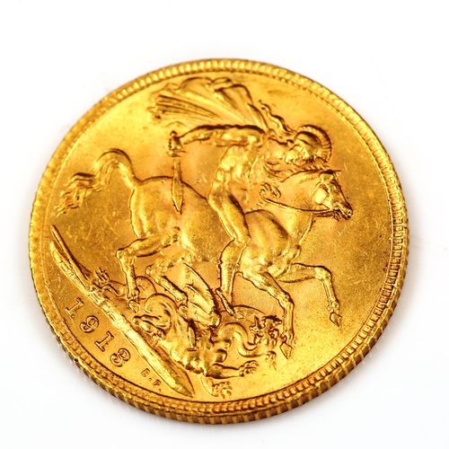 113 - A George V 1913 gold full sovereign coin, 7.9g