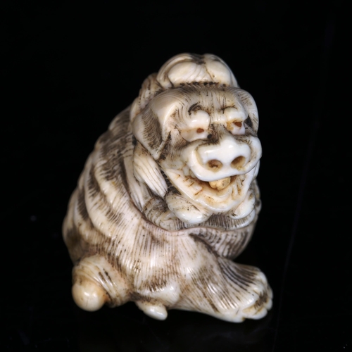 1532 - A Japanese carved ivory netsuke in the form of a dragon, Meiji Period, height 3.5cm