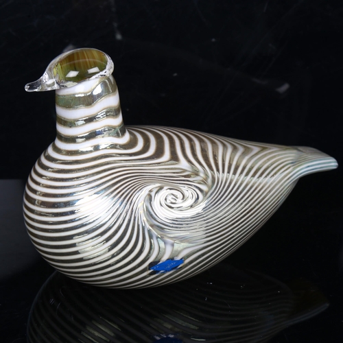 1806 - OIVA TOKKIA for Nuutajarvi, glass bird , signed to base with makers label, height 12cm