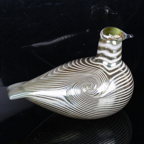 1806 - OIVA TOKKIA for Nuutajarvi, glass bird , signed to base with makers label, height 12cm