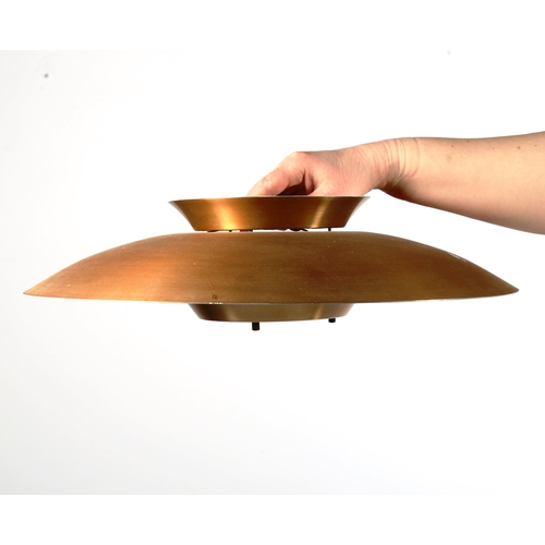 1821 - A 1970s Scandinavian design aluminium lamp shade with copper anodised finish, diameter 45cm