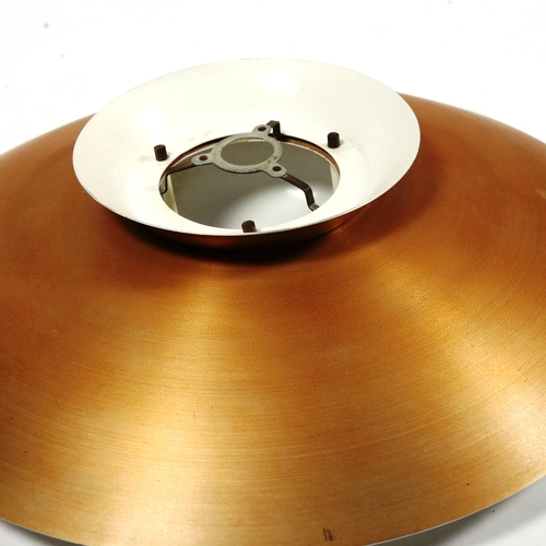 1821 - A 1970s Scandinavian design aluminium lamp shade with copper anodised finish, diameter 45cm