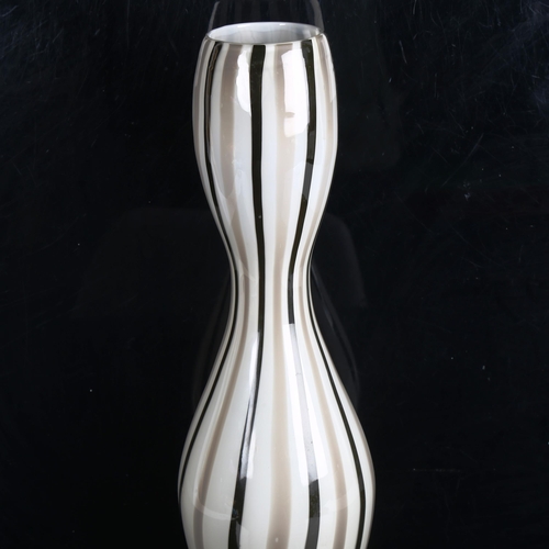 1822 - A large Mid-Century hand blown studio glass waisted vase, unsigned , height 42cm