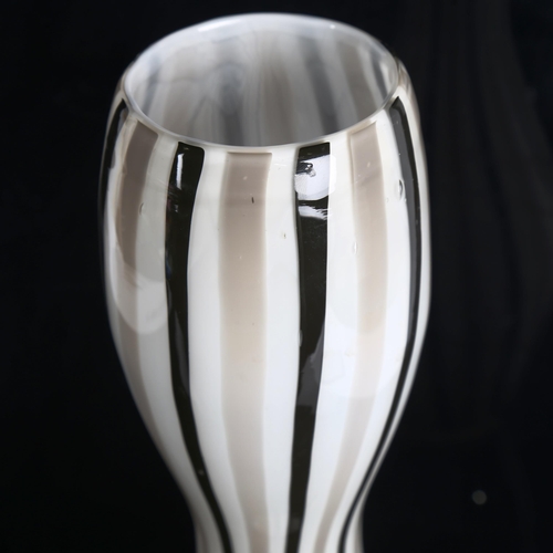 1822 - A large Mid-Century hand blown studio glass waisted vase, unsigned , height 42cm