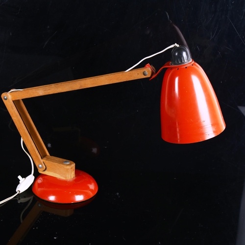 1838 - TERENCE CONRAN for Habitat, a 1960s' Anglepoise lamp, with beech wood stem, height 60cm.