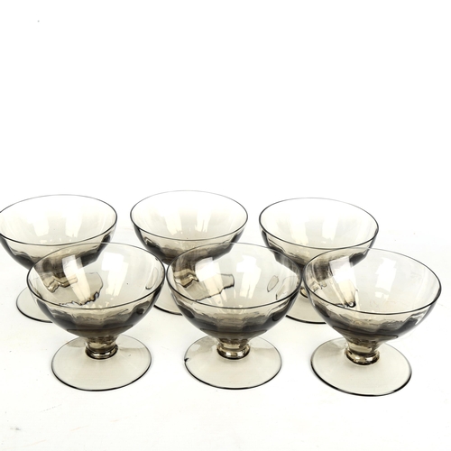 1843 - A WHITEFRIARS Glass water set of 6 glasses and jug, together with 6 Whitefriars sundae glasses, in o... 