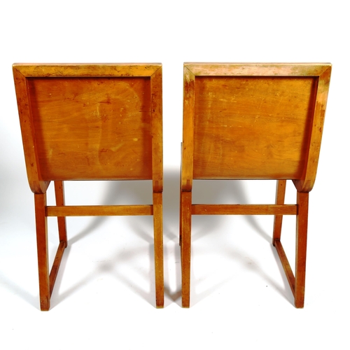 1845 - A pair of 1930s' KERAVA birch, bent plywood chairs, with makers labels, height 83cm