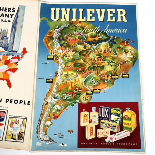 1850 - 3 Mid-Century Unilever advertising posters, 76cm x 51cm