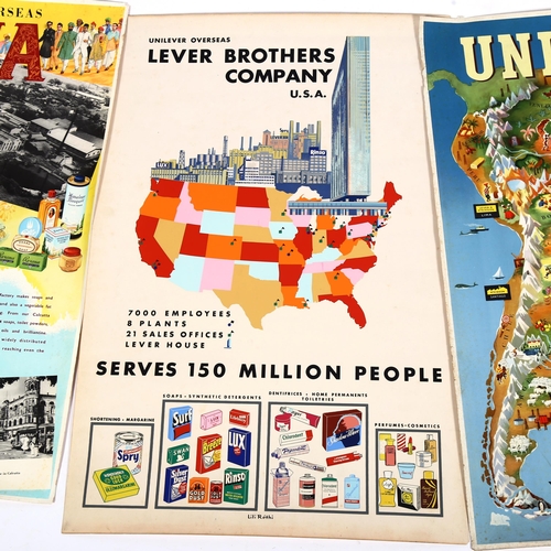 1850 - 3 Mid-Century Unilever advertising posters, 76cm x 51cm