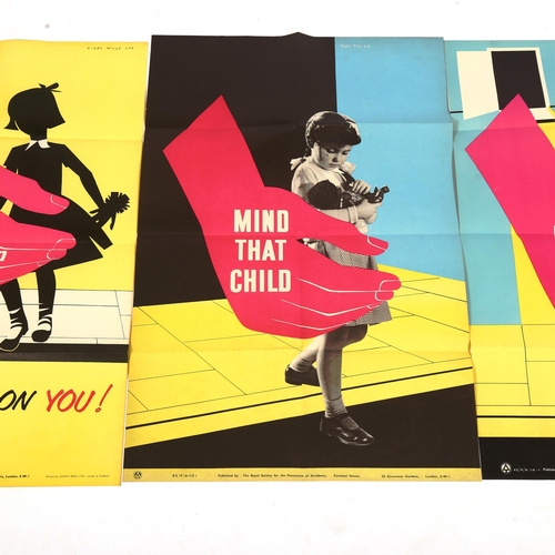 1851 - 3 1960s' posters issued by The Royal Society for Prevention of Accidents, 73 x 49cm