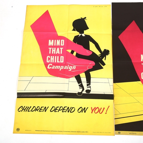 1851 - 3 1960s' posters issued by The Royal Society for Prevention of Accidents, 73 x 49cm