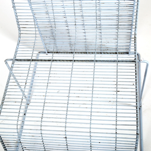 1852 - SHIN and TOMOKO AZUMI, a pastel blue, plastic coated, wire frame chair ca 1998, from a very limited ... 