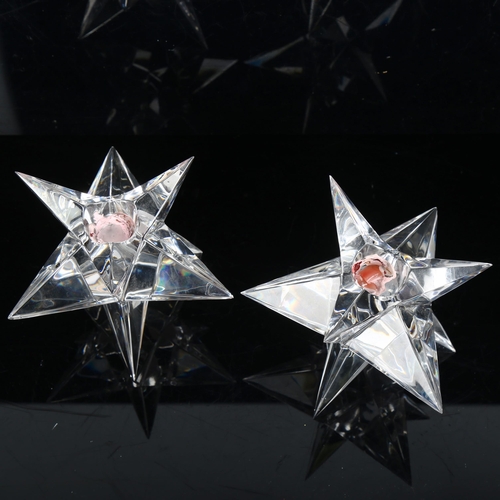 1855 - VICKE LINDSTRAND for Rosenthal, a pair of glass star candle holders, in original boxes, height 10cm