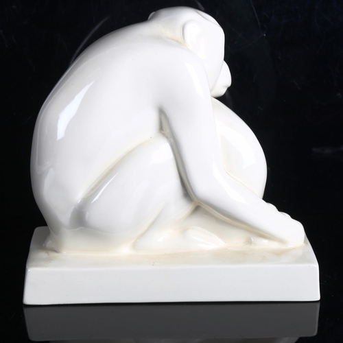 1861 - JOHN SKEAPING for Wedgwood, a creamware model of monkeys, makers mark under base, height 18cm