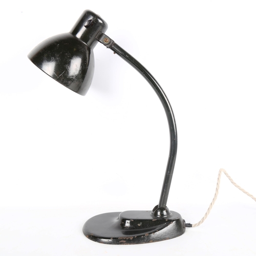 1865 - MARIANNE BRANDT for Kandem, an original 1930s' Bauhaus, model 967 black desk lamp, with makers marks... 