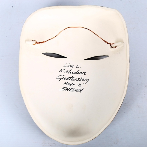 1870 - LISA LARSON for Gustavsberg a 1974 designed wall art mask, signed to reverse, length 21.5cm