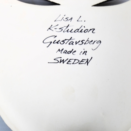 1870 - LISA LARSON for Gustavsberg a 1974 designed wall art mask, signed to reverse, length 21.5cm