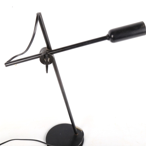 1874 - A 1980s' Swiss Optelma adjustable black desk lamp, makers label to base, height 45cm