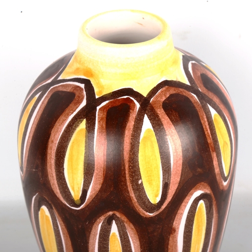 1877 - GUNNAR BILDE SORENSEN, Solholm Keramik, hand painted vase, signed to base, height 17cm