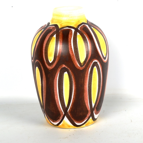 1877 - GUNNAR BILDE SORENSEN, Solholm Keramik, hand painted vase, signed to base, height 17cm